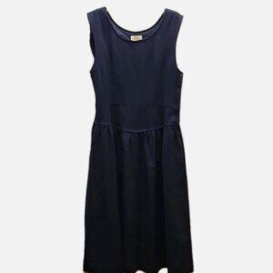 Lanz Jumper Dress Wool 60s Vtg Navy Blue Midi  Sz 14 (modern size 8) Fit & Flare